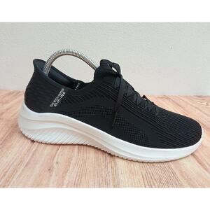 Skechers Women's Sneakers Shoes Slip Ins Ultra Flex 3.0 Black White Size 10